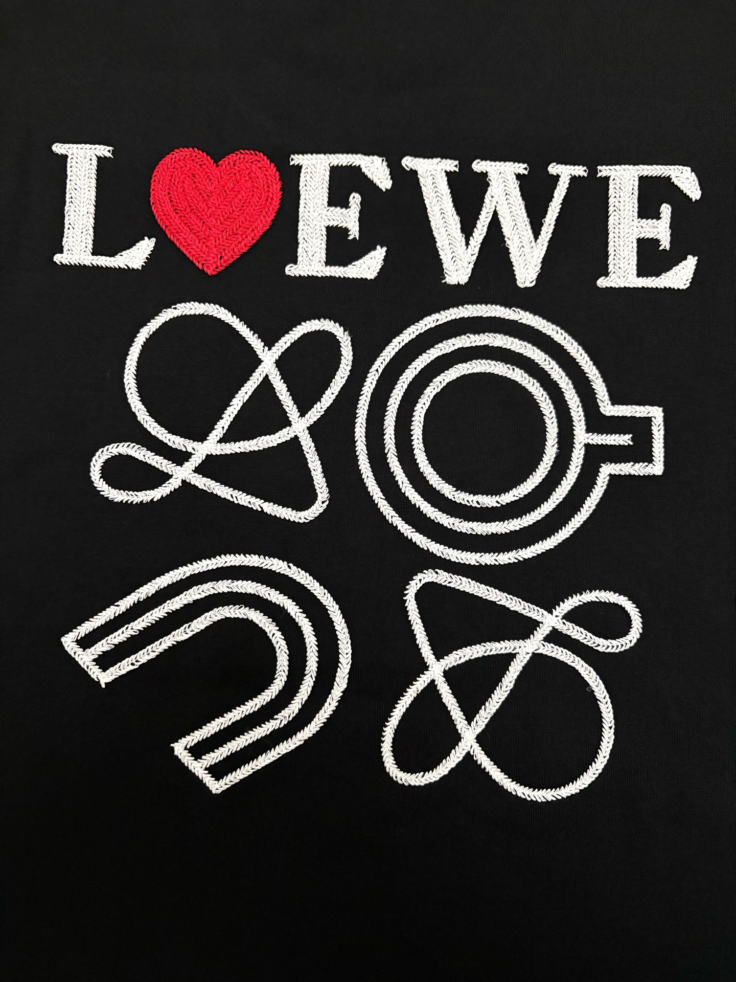 Loewe LOEWE 罗意威立体刺绣双纱棉质短袖T恤