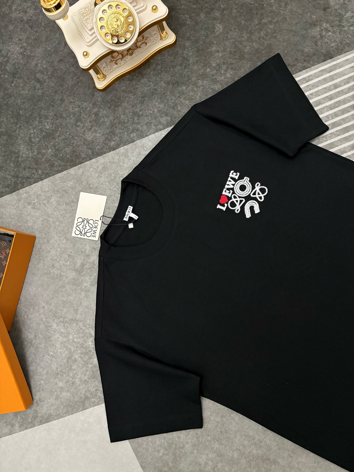 Loewe LOEWE 罗意威立体刺绣双纱棉质短袖T恤