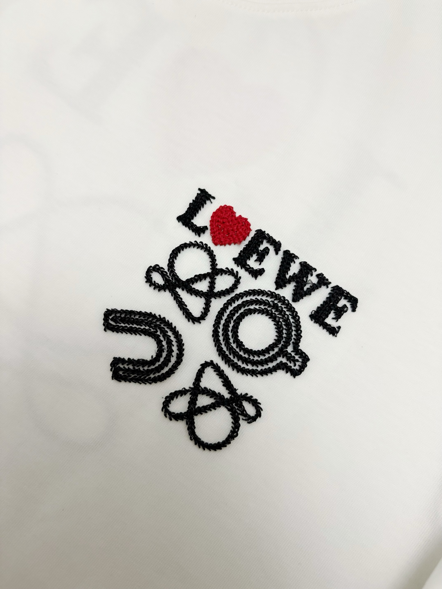 Loewe LOEWE 罗意威立体刺绣双纱棉质短袖T恤