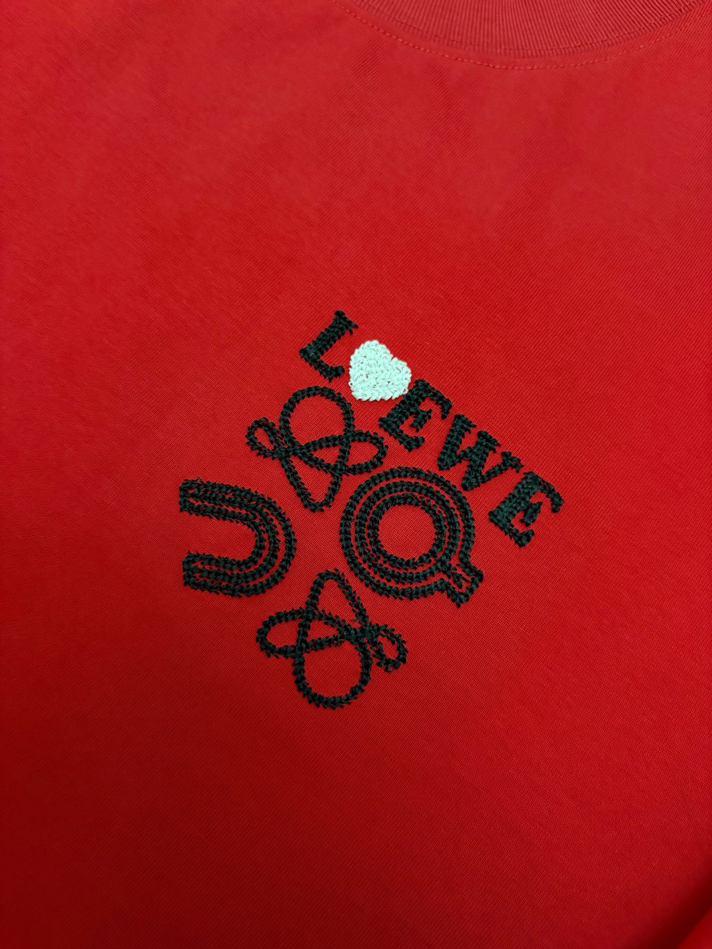Loewe LOEWE 罗意威立体刺绣双纱棉质短袖T恤