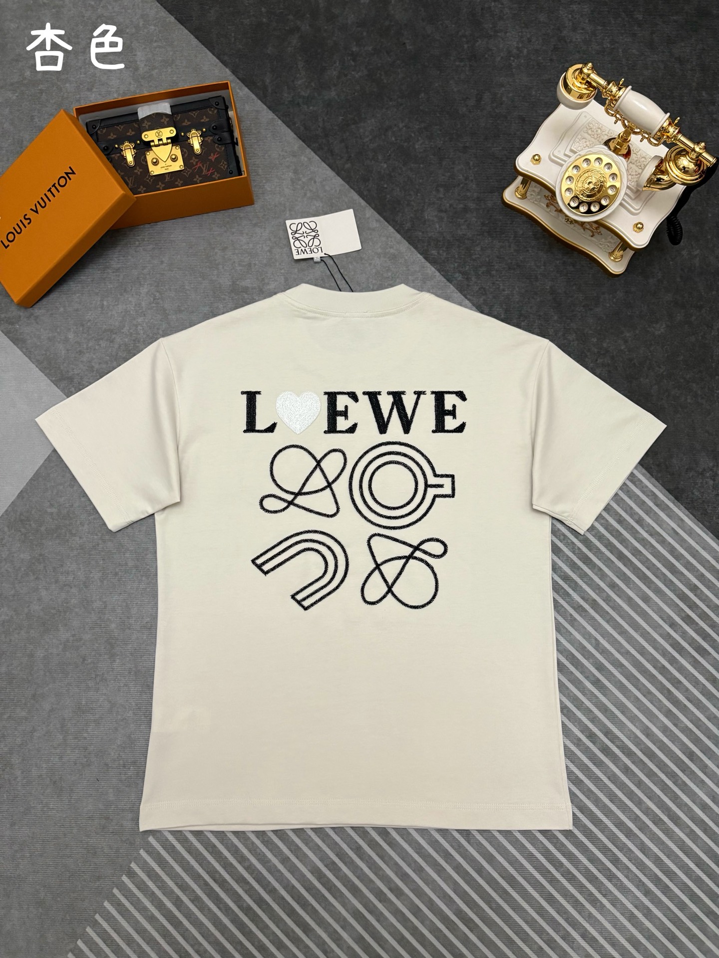 Loewe LOEWE 罗意威立体刺绣双纱棉质短袖T恤