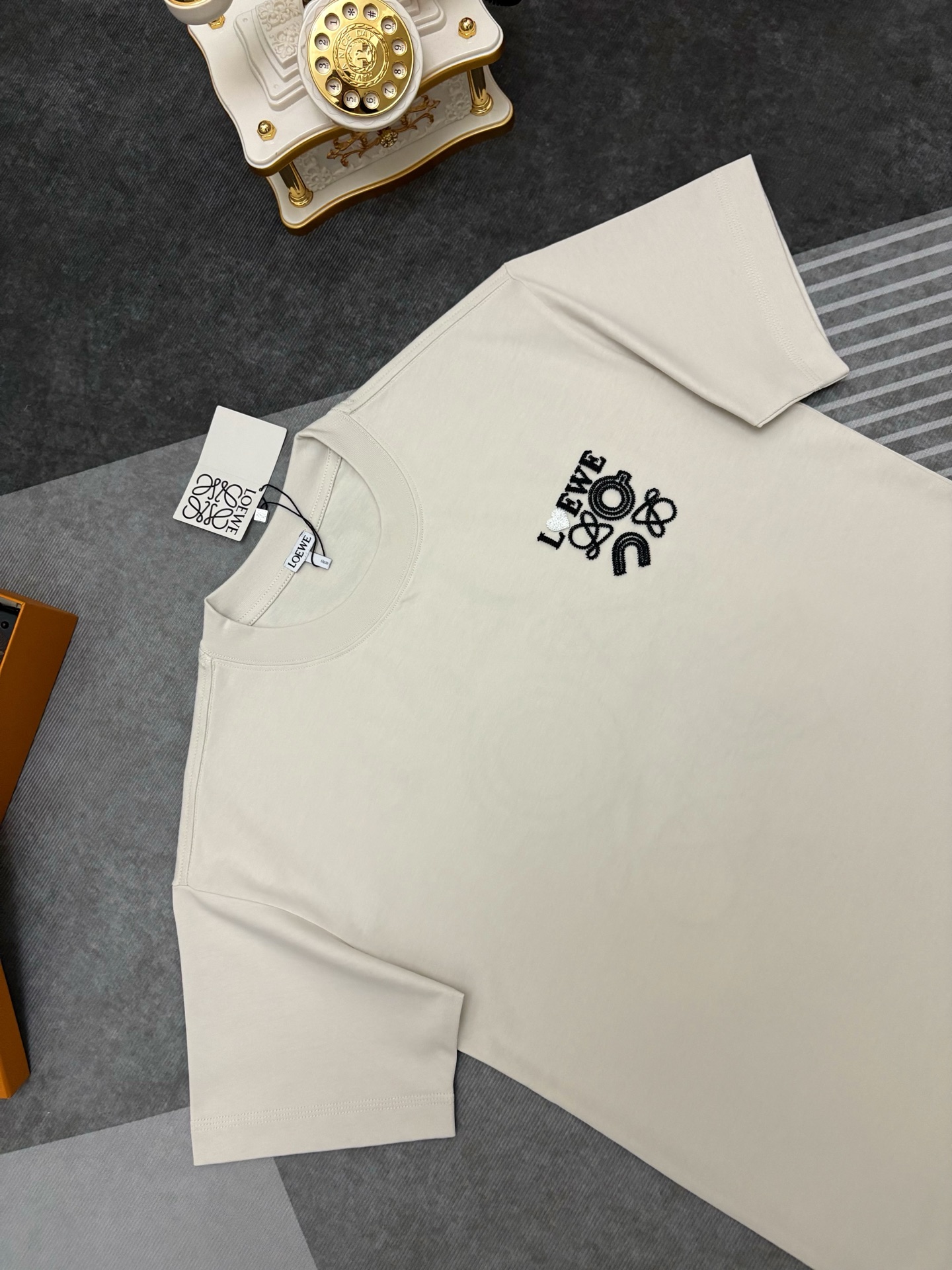 Loewe LOEWE 罗意威立体刺绣双纱棉质短袖T恤