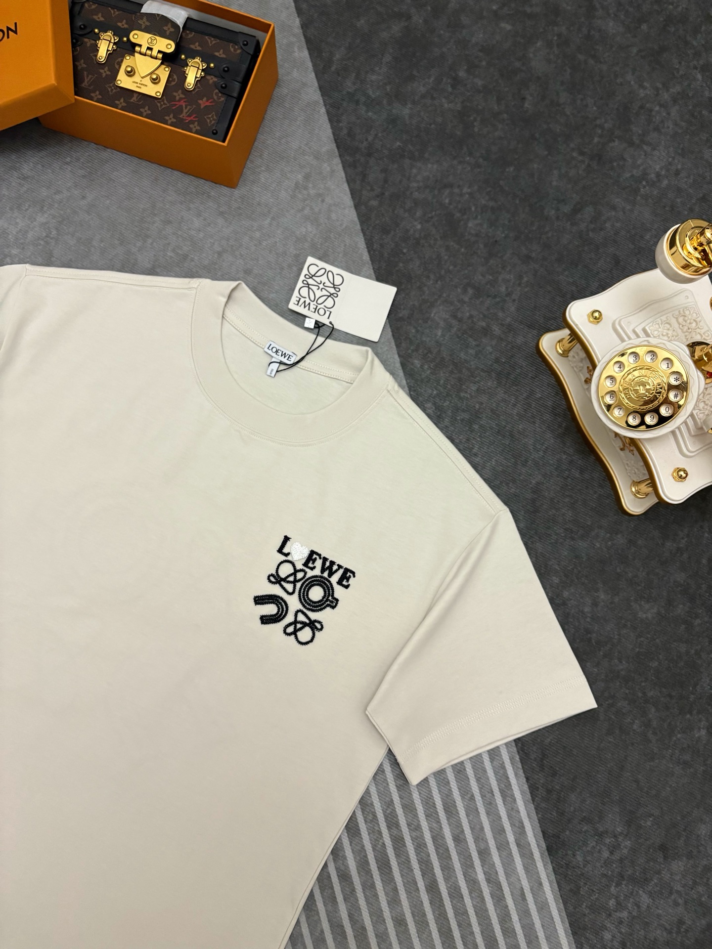 Loewe LOEWE 罗意威立体刺绣双纱棉质短袖T恤