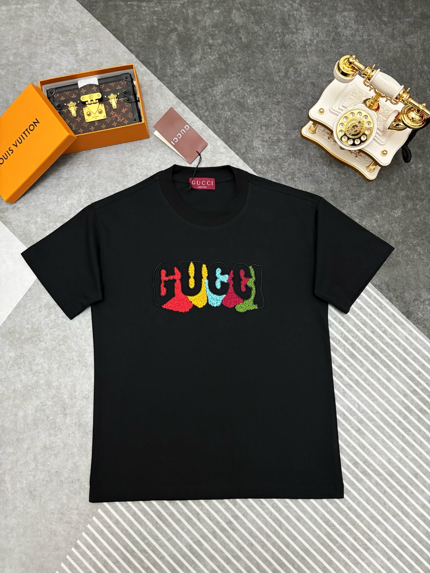Gucci Gucci 古驰毛巾刺绣棉质短袖T恤