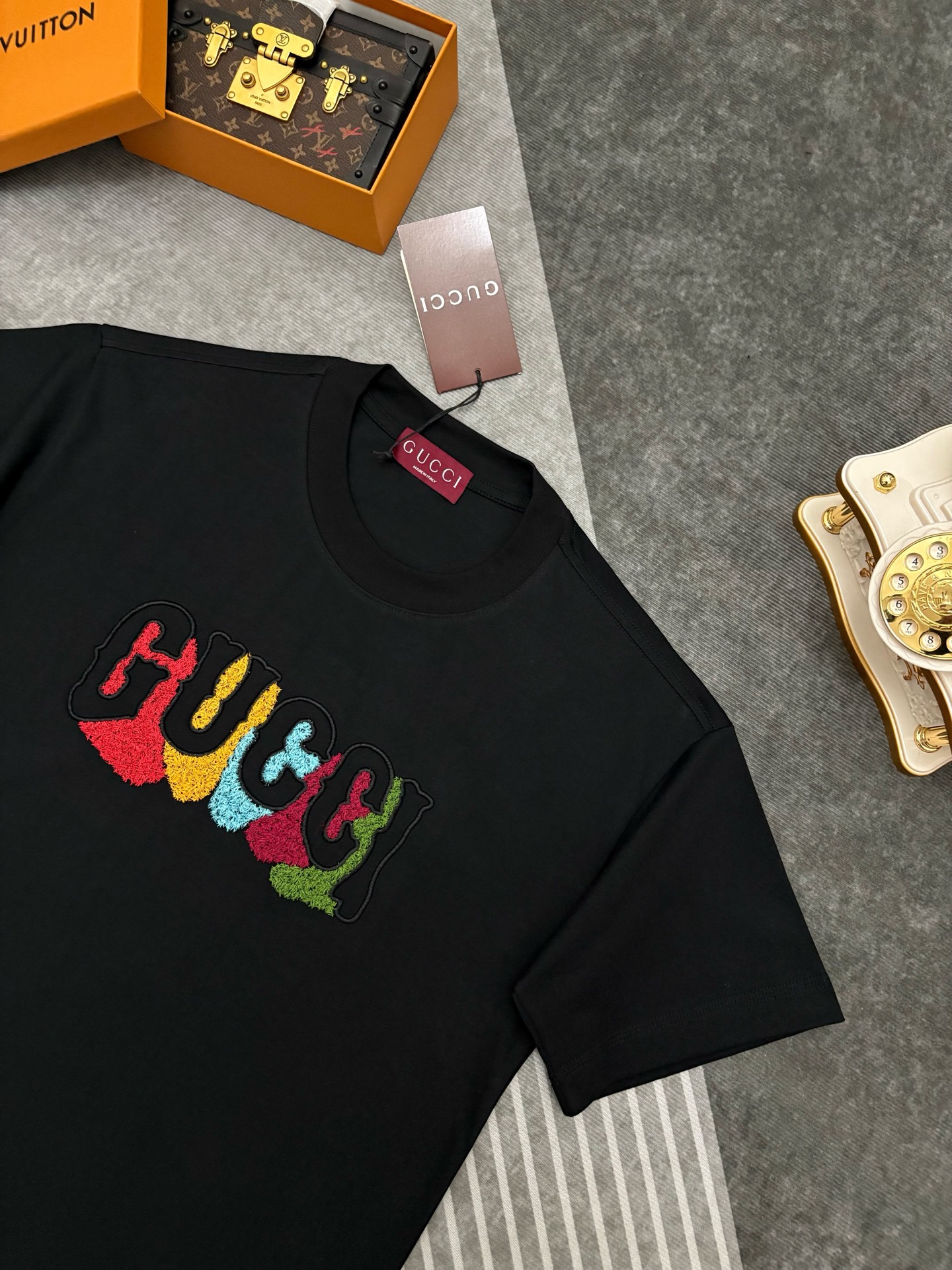 Gucci Gucci 古驰毛巾刺绣棉质短袖T恤