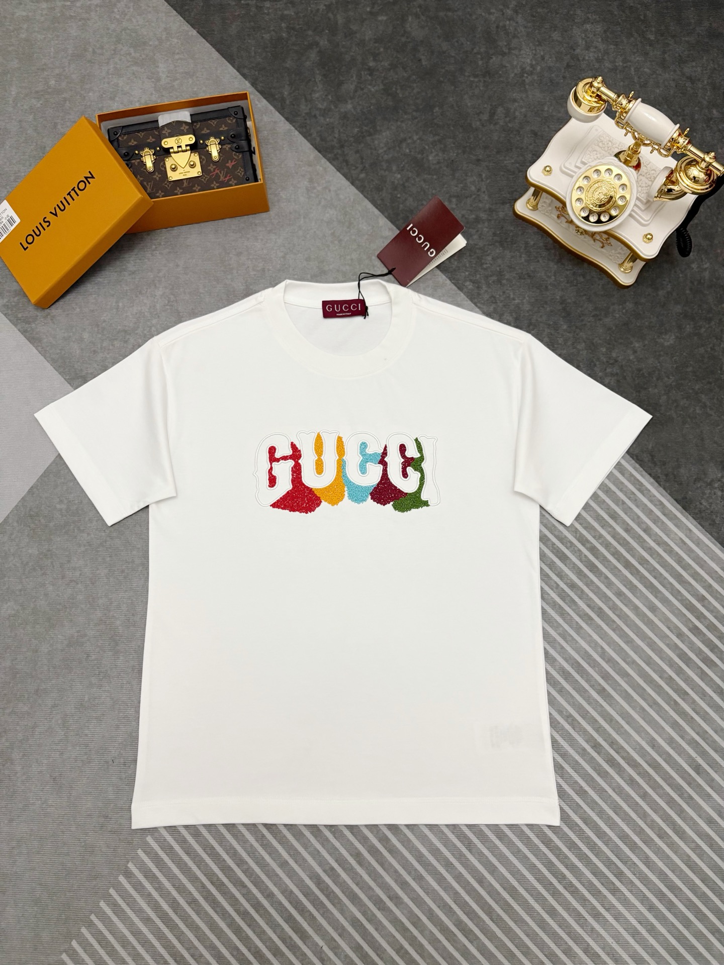 Gucci Gucci 古驰毛巾刺绣棉质短袖T恤