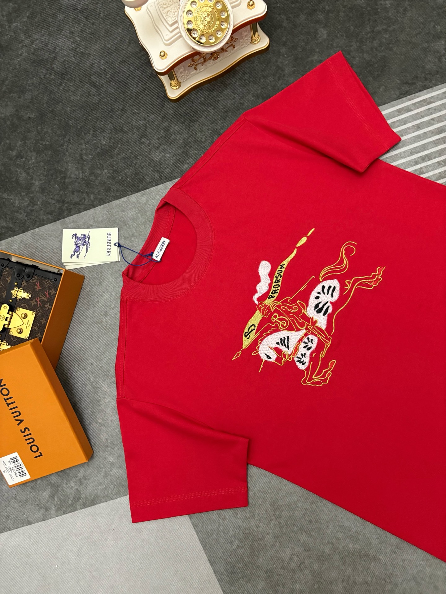 Burberry BBR BURBERRY 巴宝莉刺绣棉质短袖T恤