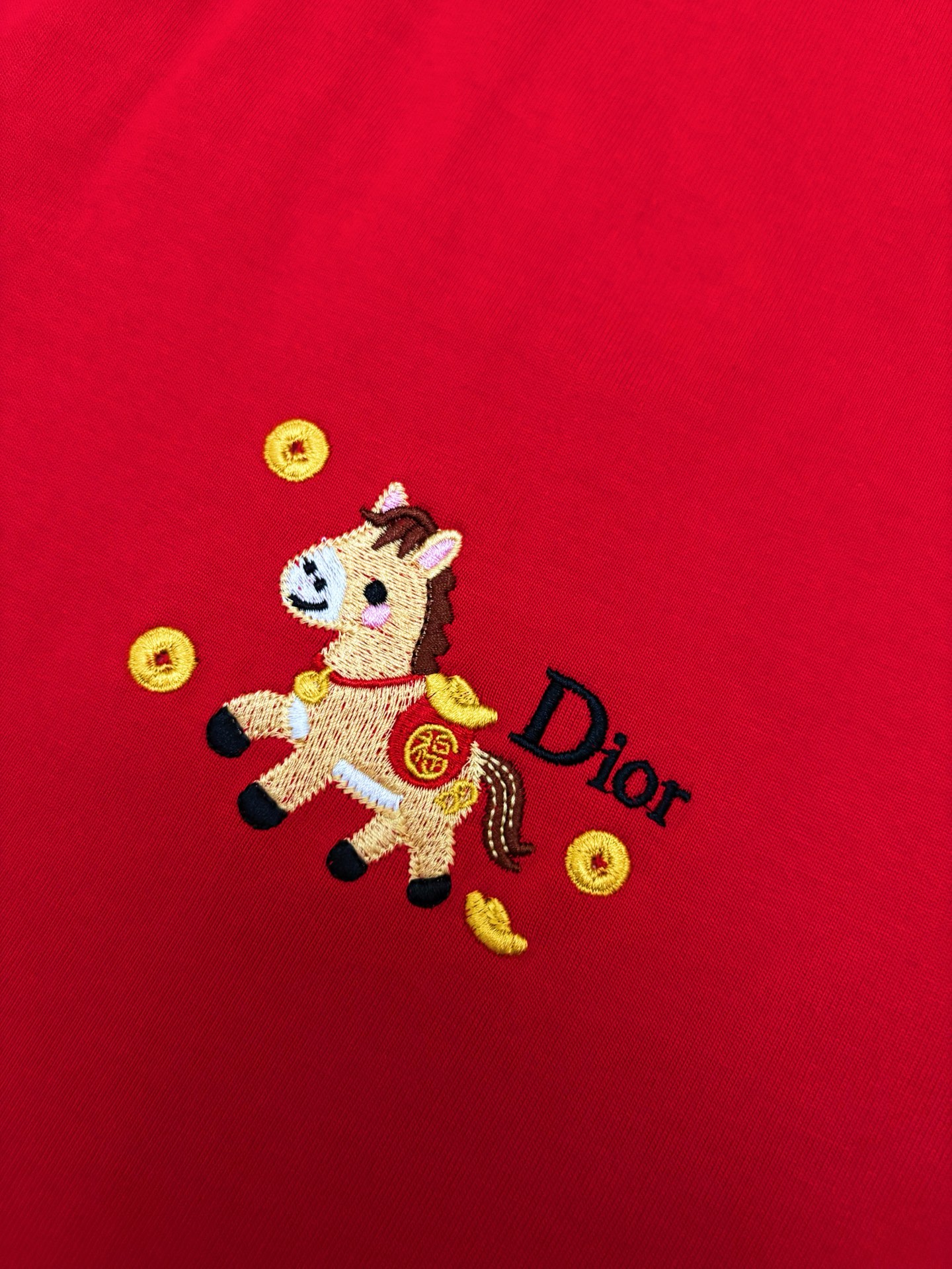 Dior Dior 迪奥 马年限定刺绣双纱棉短袖T恤