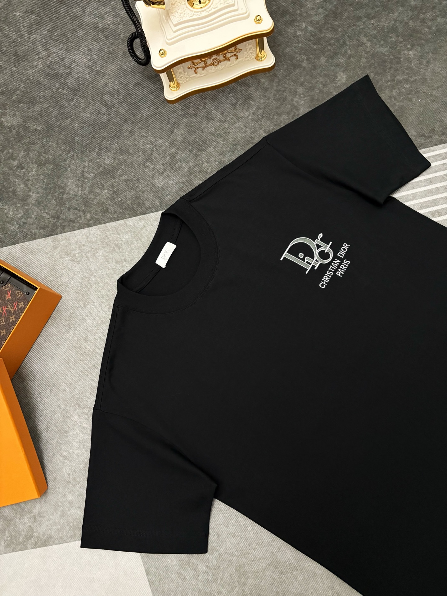 Dior Dior 迪奥 满印CD刺绣双纱棉短袖T恤