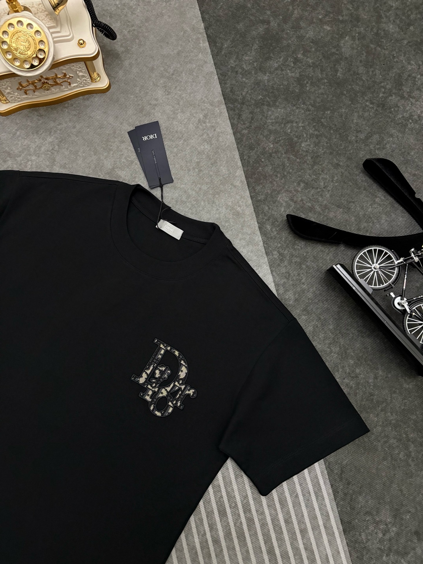 Dior Dior 迪奥 满印CD刺绣双纱棉短袖T恤