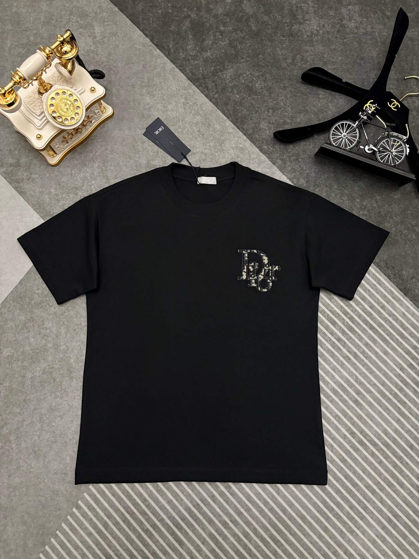 Dior Dior 迪奥 满印CD刺绣双纱棉短袖T恤
