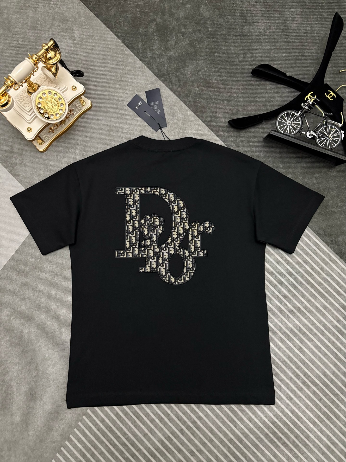 Dior Dior 迪奥 满印CD刺绣双纱棉短袖T恤