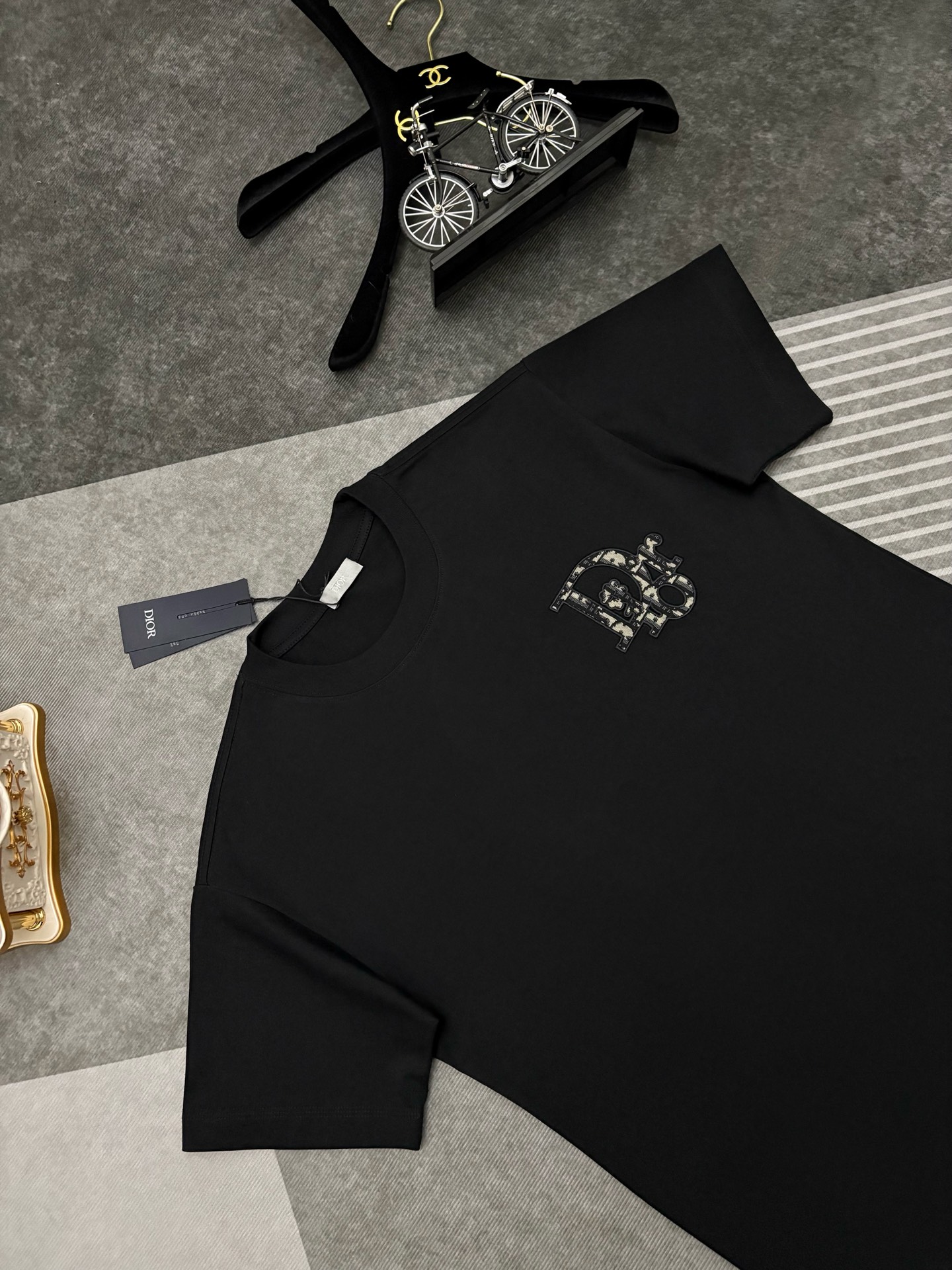 Dior Dior 迪奥 满印CD刺绣双纱棉短袖T恤