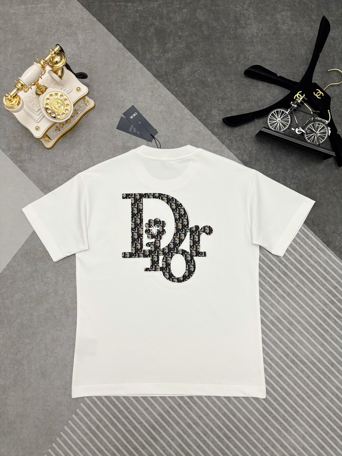 Dior Dior 迪奥 满印CD刺绣双纱棉短袖T恤