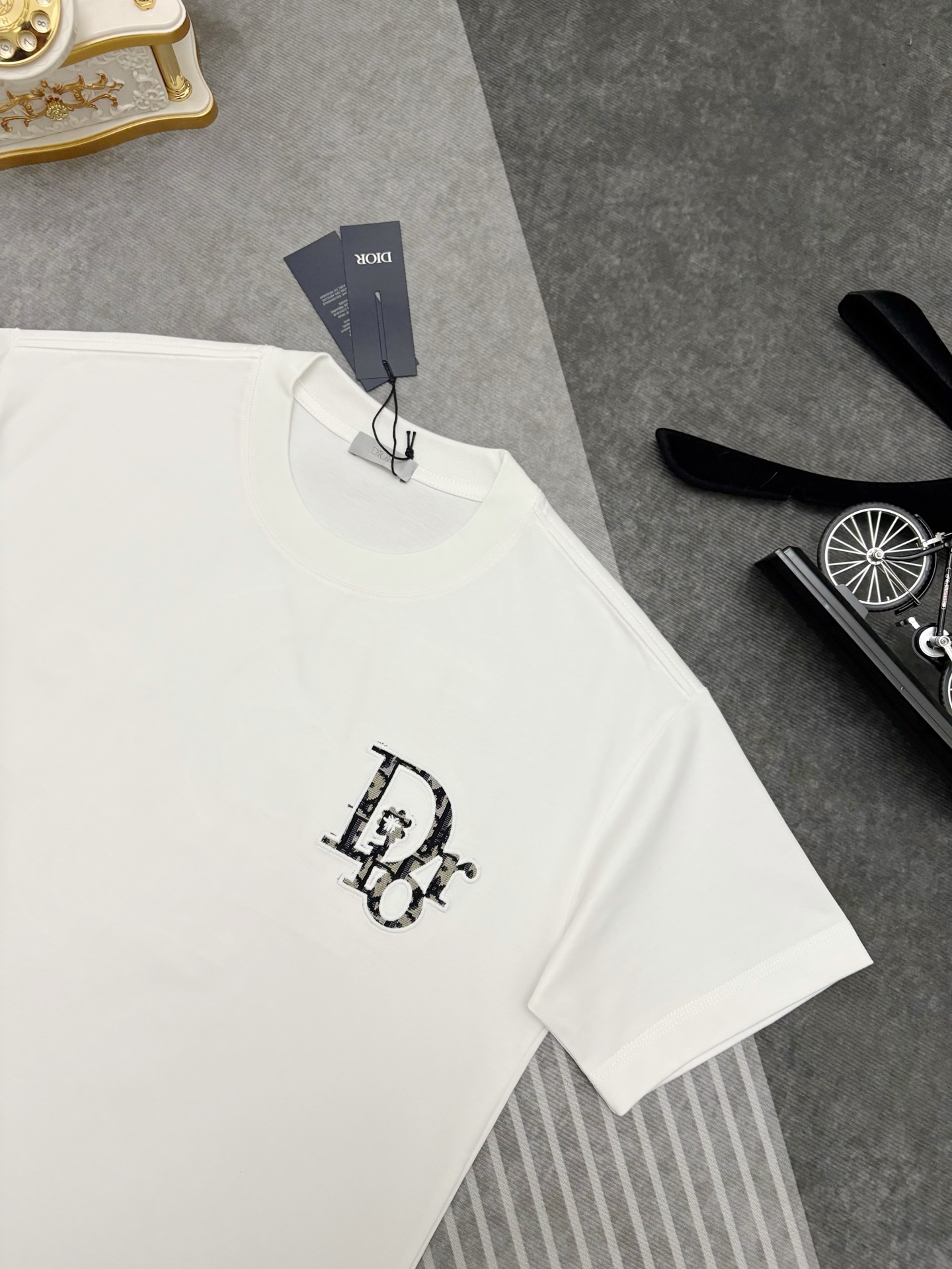 Dior Dior 迪奥 满印CD刺绣双纱棉短袖T恤