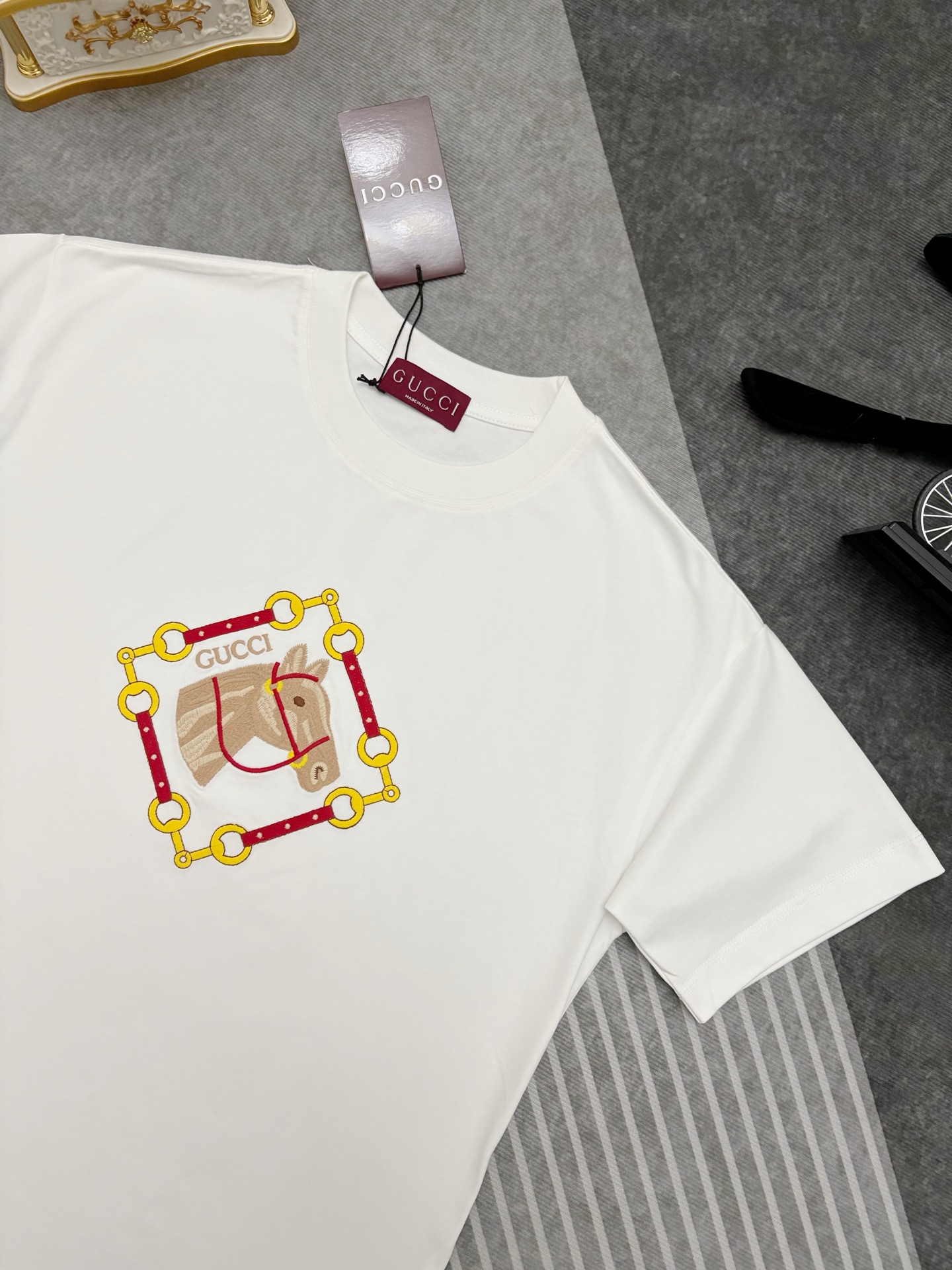 Gucci Gucci 古驰马年限定刺绣棉质短袖T恤