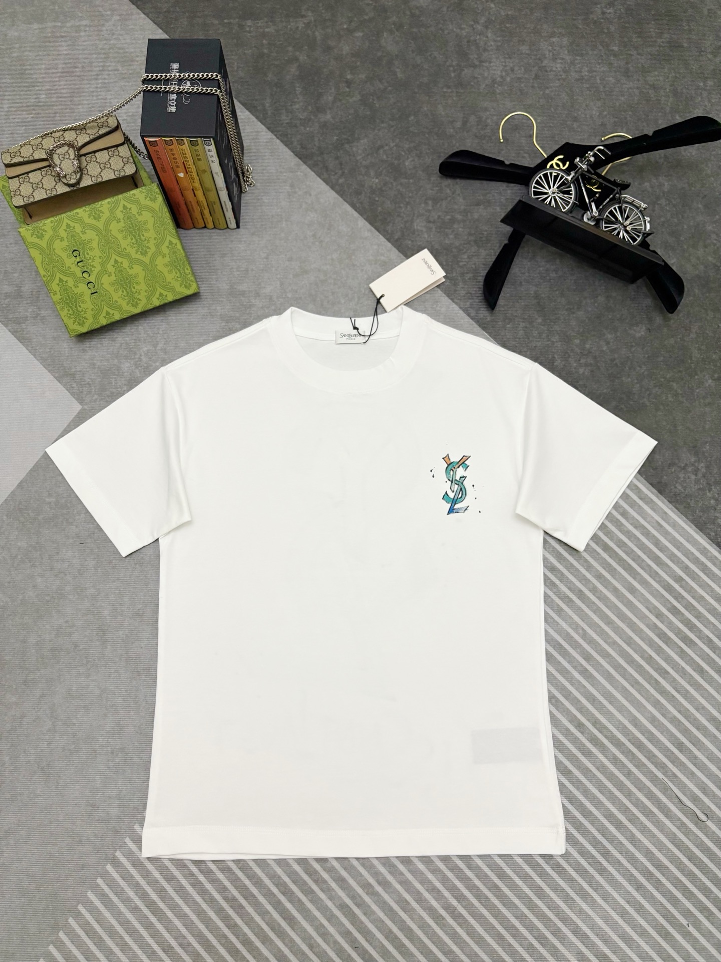 Saint Laurent YSL 圣罗兰涂鸦印花棉质短袖T恤