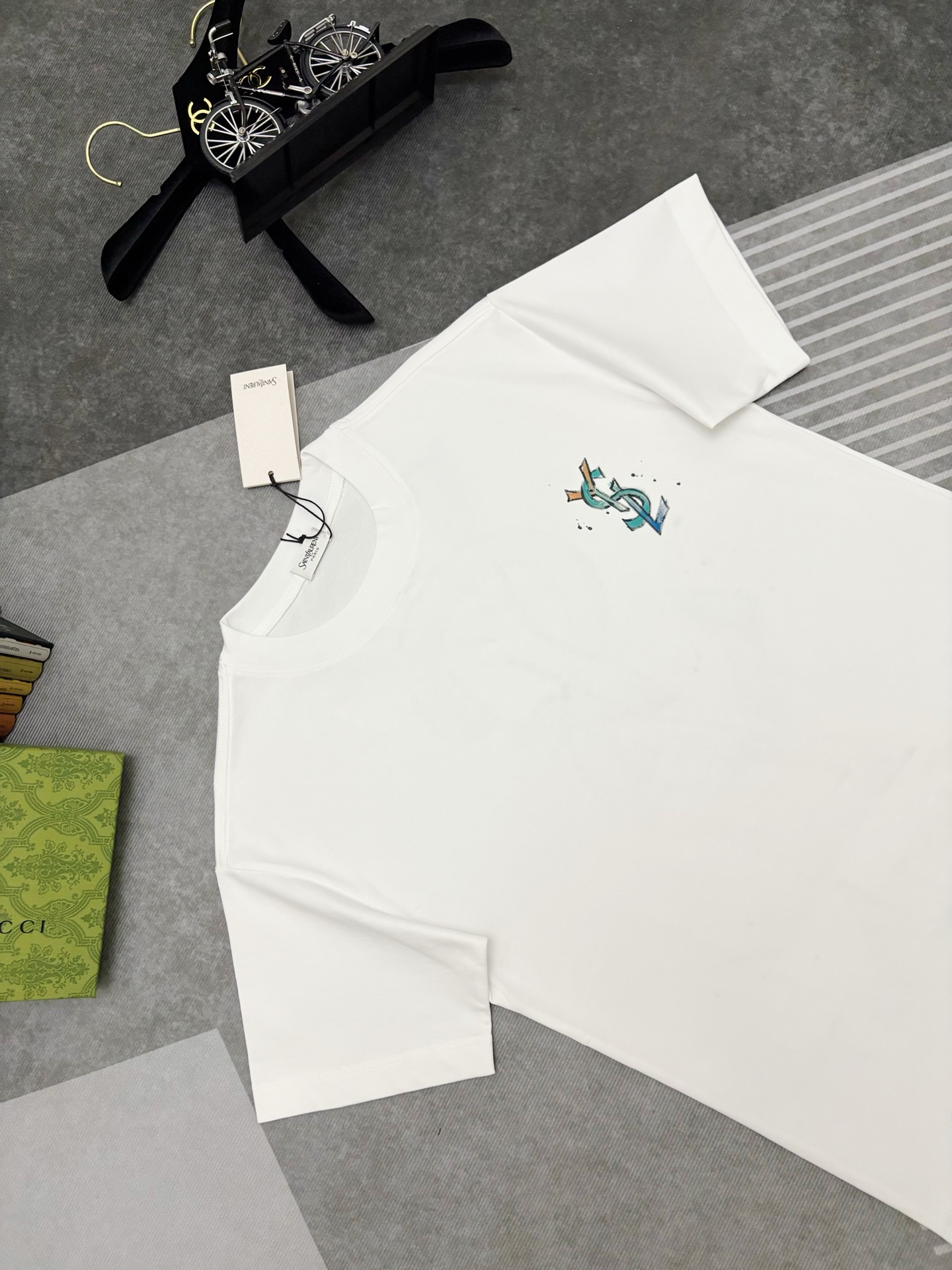 Saint Laurent YSL 圣罗兰涂鸦印花棉质短袖T恤