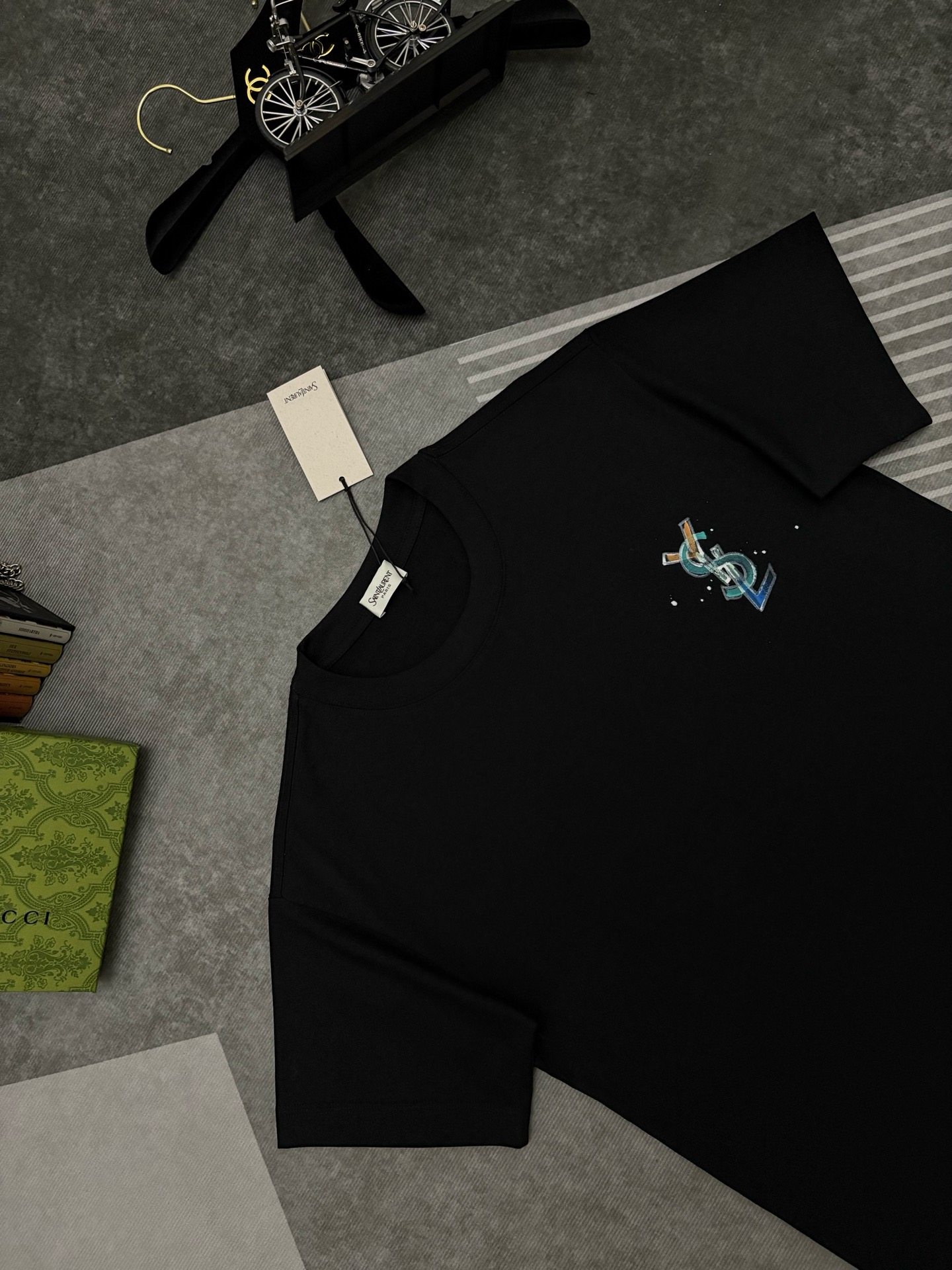 Saint Laurent YSL 圣罗兰涂鸦印花棉质短袖T恤