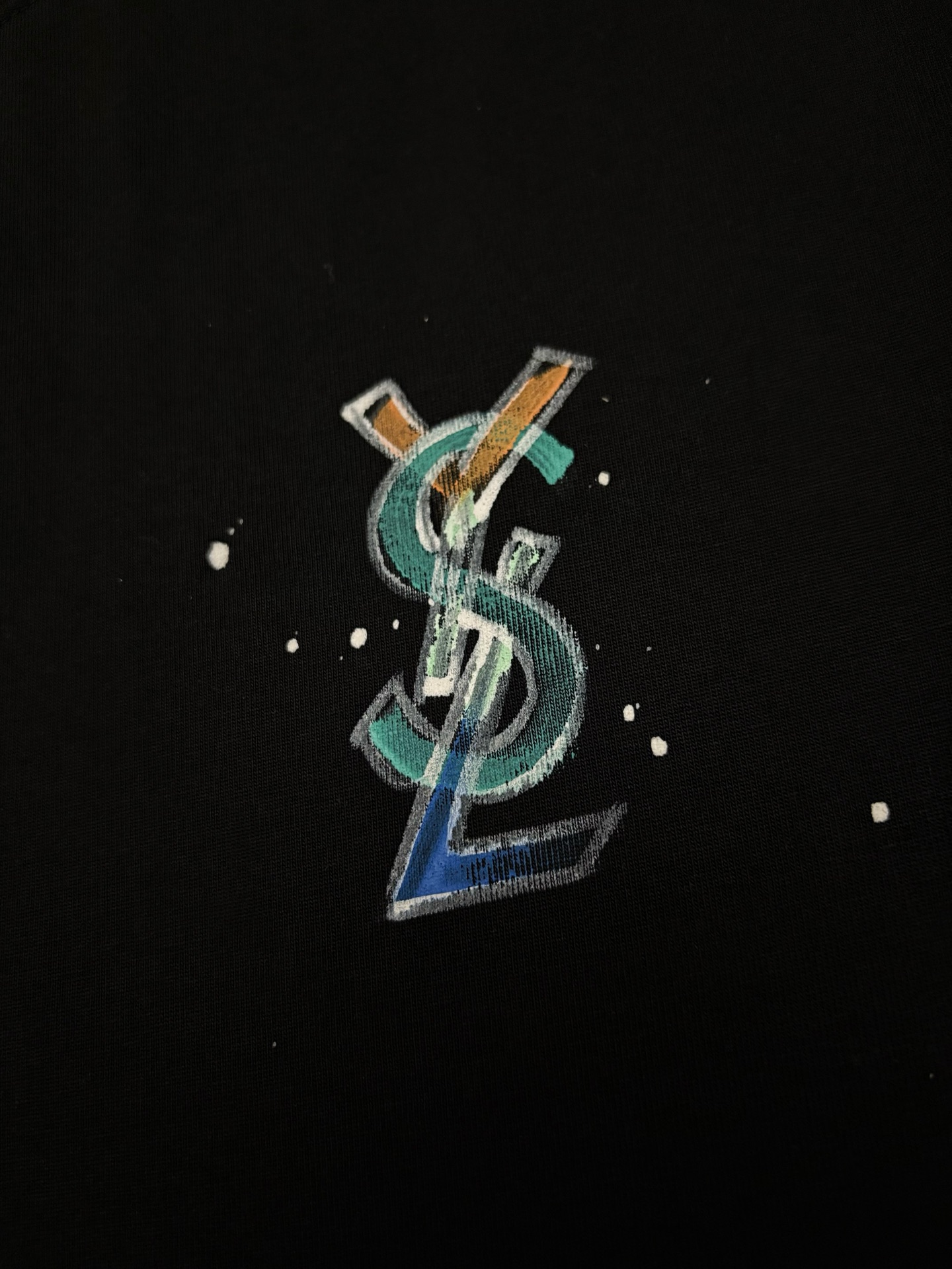 Saint Laurent YSL 圣罗兰涂鸦印花棉质短袖T恤