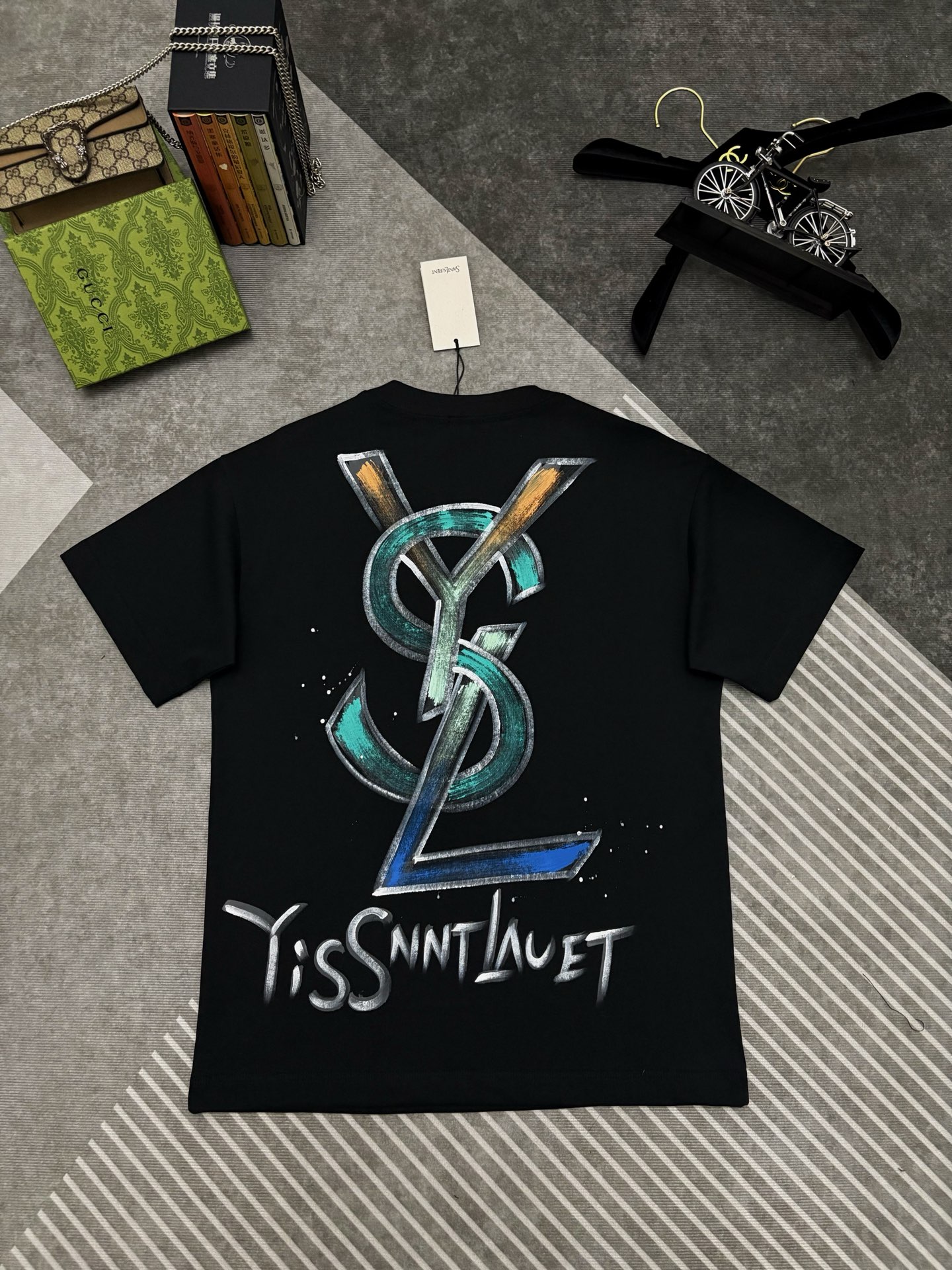 Saint Laurent YSL 圣罗兰涂鸦印花棉质短袖T恤