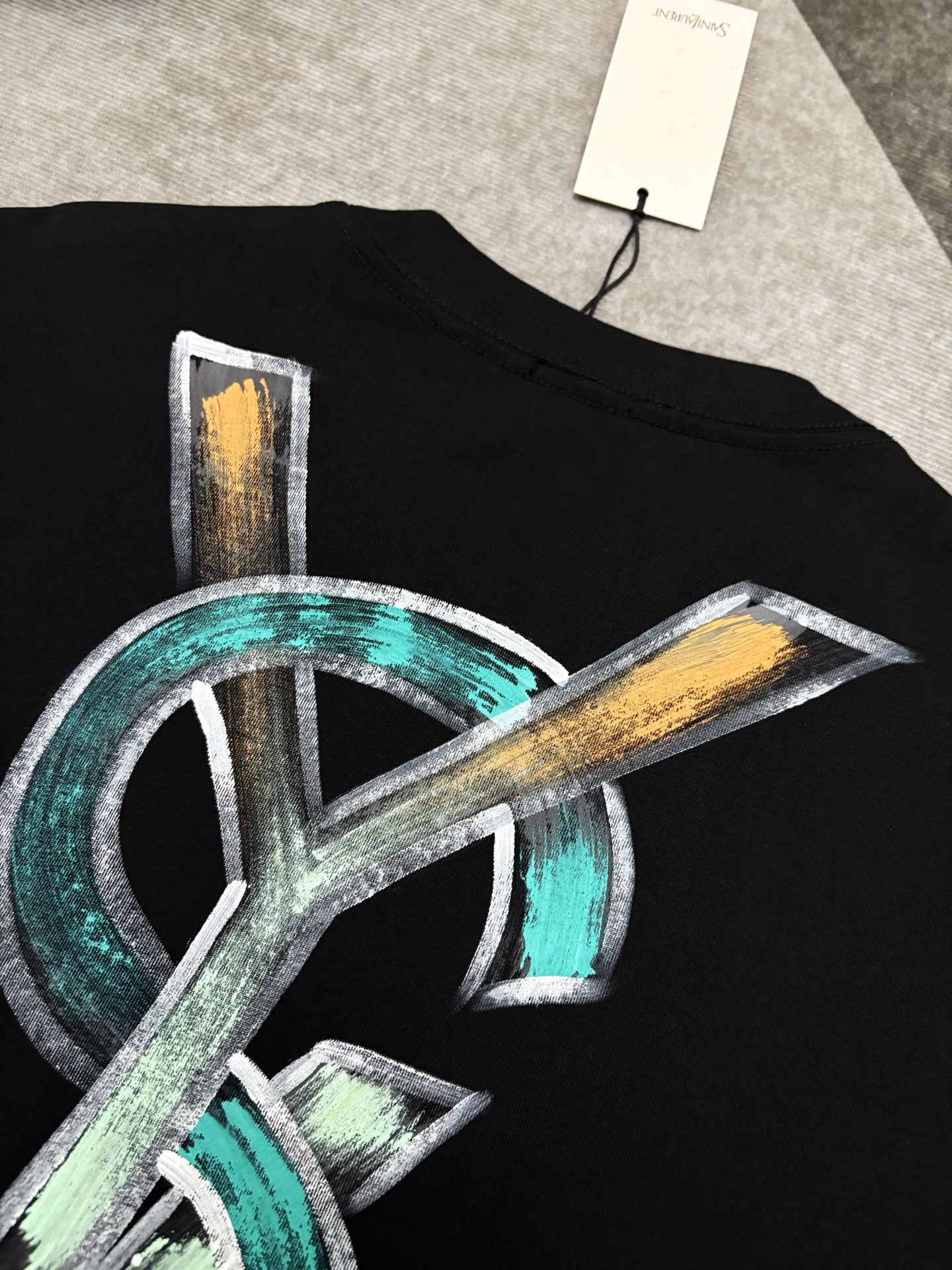 Saint Laurent YSL 圣罗兰涂鸦印花棉质短袖T恤