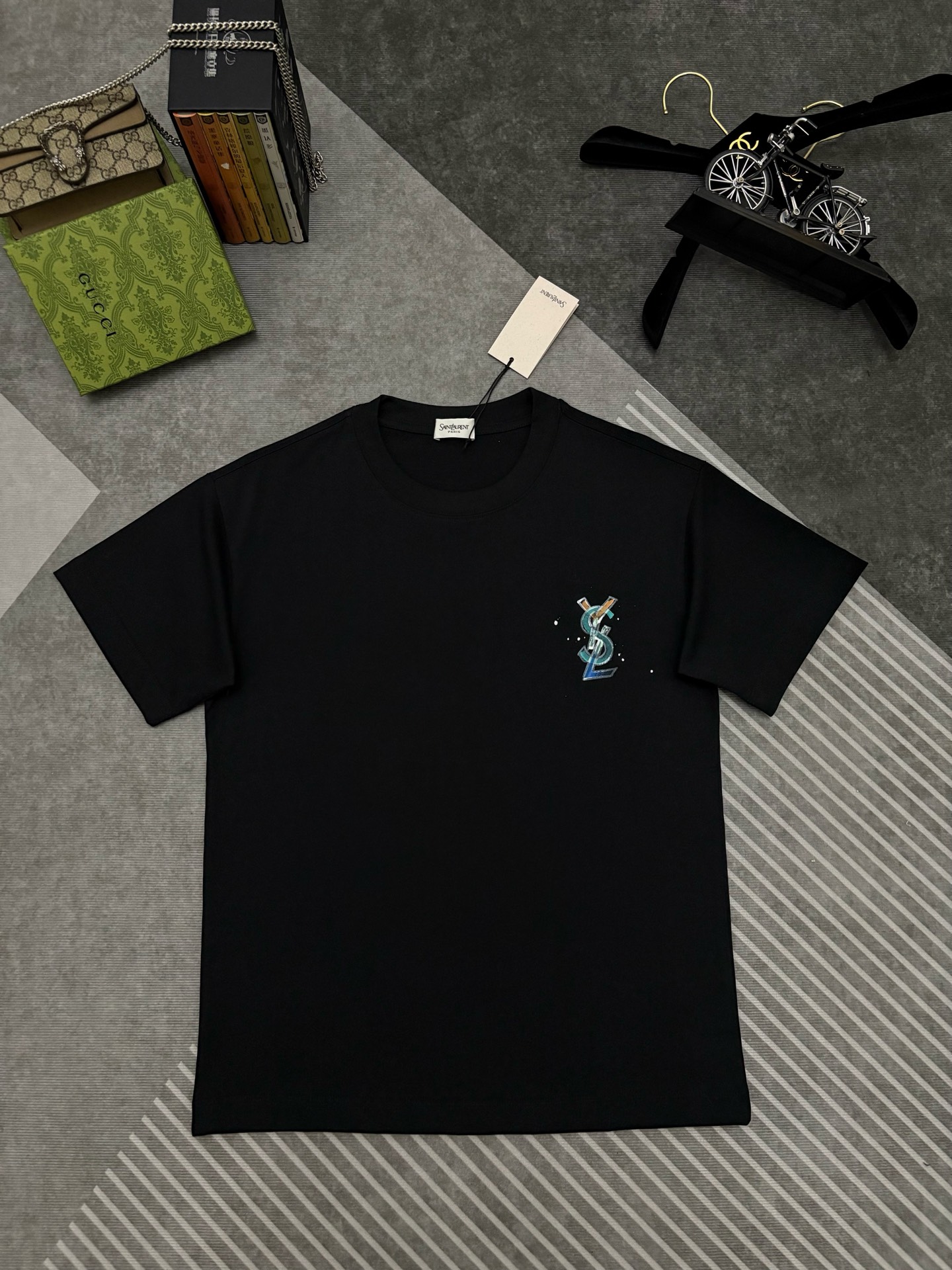 Saint Laurent YSL 圣罗兰涂鸦印花棉质短袖T恤