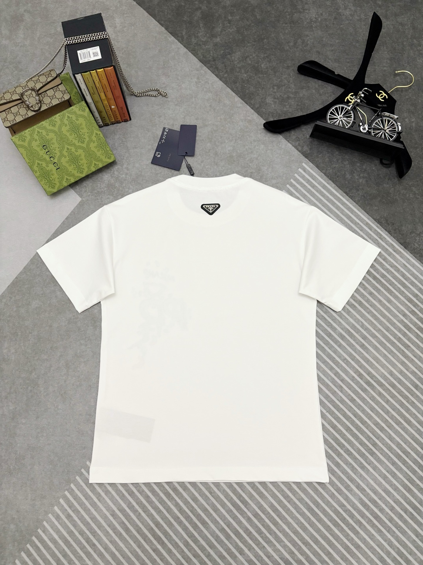 Prada PRADA 普拉达涂鸦刺绣双纱棉质短袖T恤