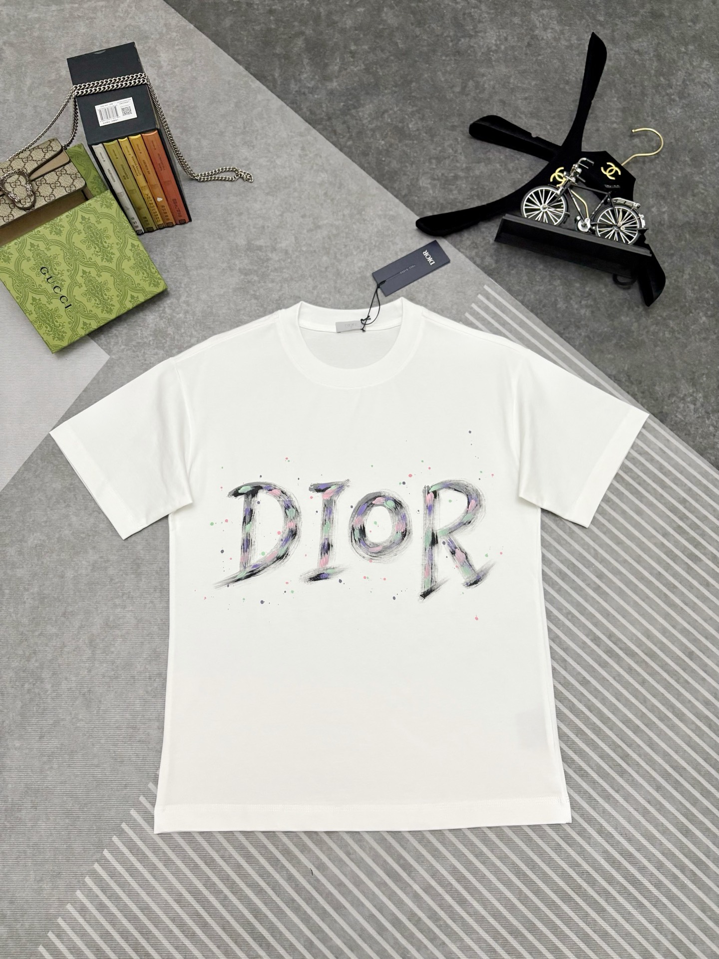 Dior Dior 迪奥 涂鸦印花双纱棉短袖T恤
