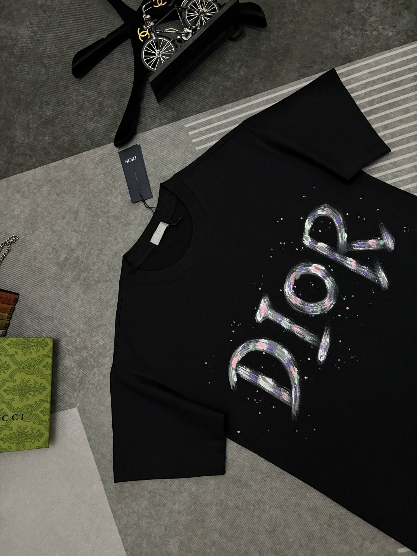 Dior Dior 迪奥 涂鸦印花双纱棉短袖T恤
