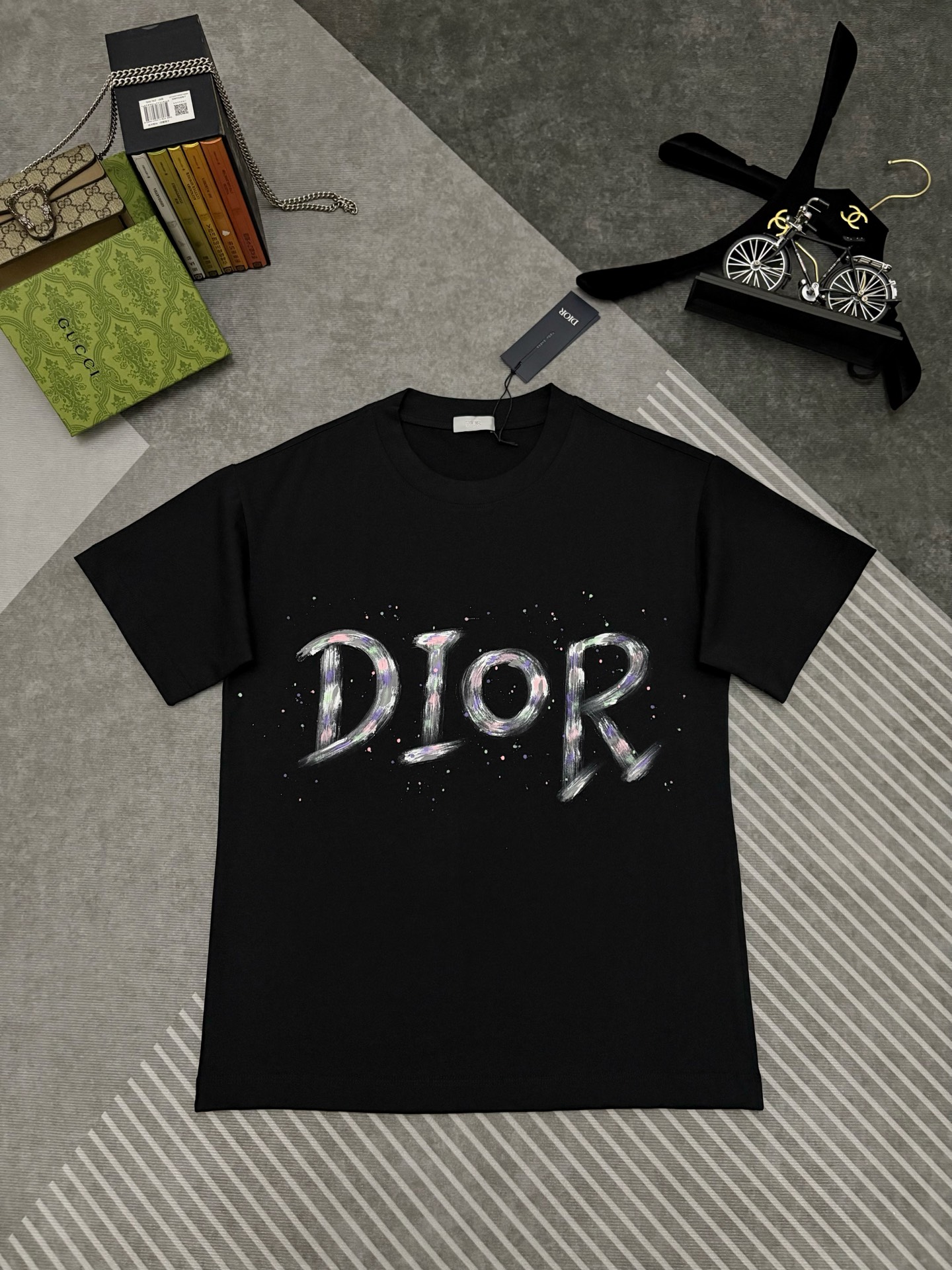 Dior Dior 迪奥 涂鸦印花双纱棉短袖T恤