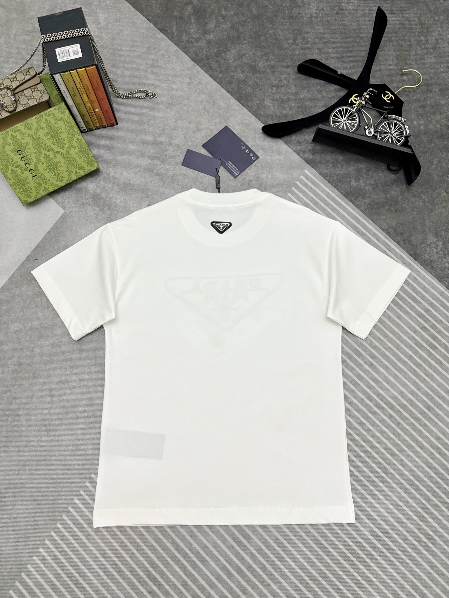 Prada PRADA 普拉达刺绣双纱棉质短袖T恤