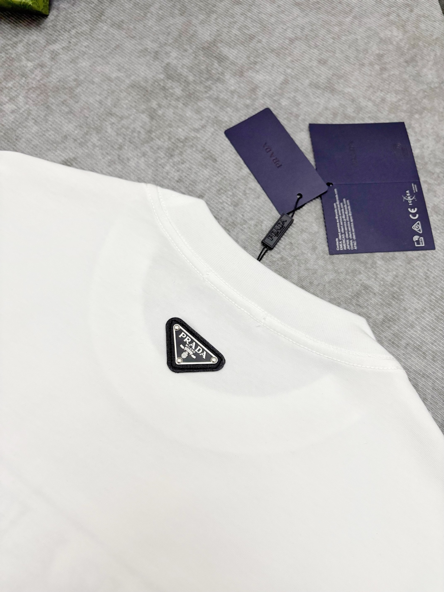 Prada PRADA 普拉达刺绣双纱棉质短袖T恤