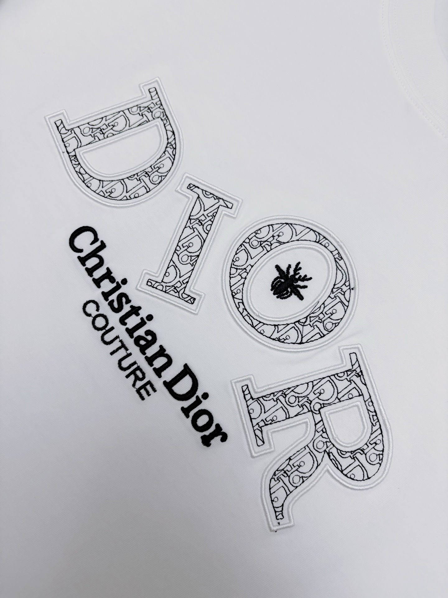 Dior Dior 迪奥 刺绣双纱棉短袖T恤