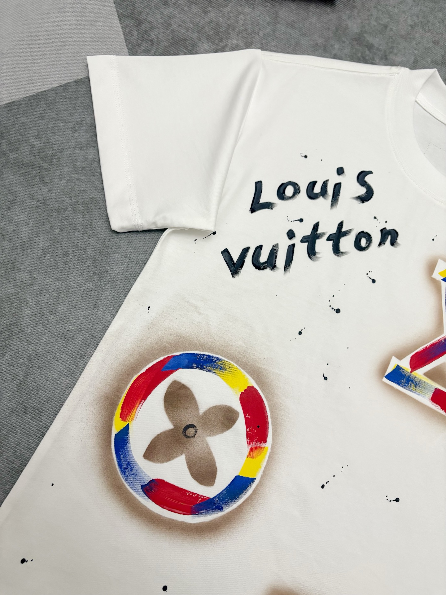 Louis Vuitton Louis Vuitton路易威登涂鸦印花棉质短袖T恤