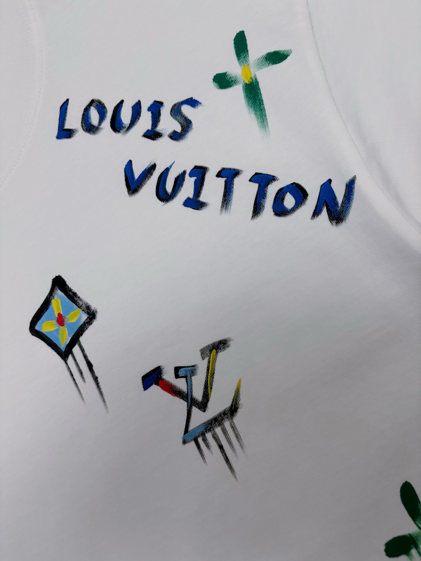 Louis Vuitton Louis Vuitton路易威登涂鸦印花棉质短袖T恤