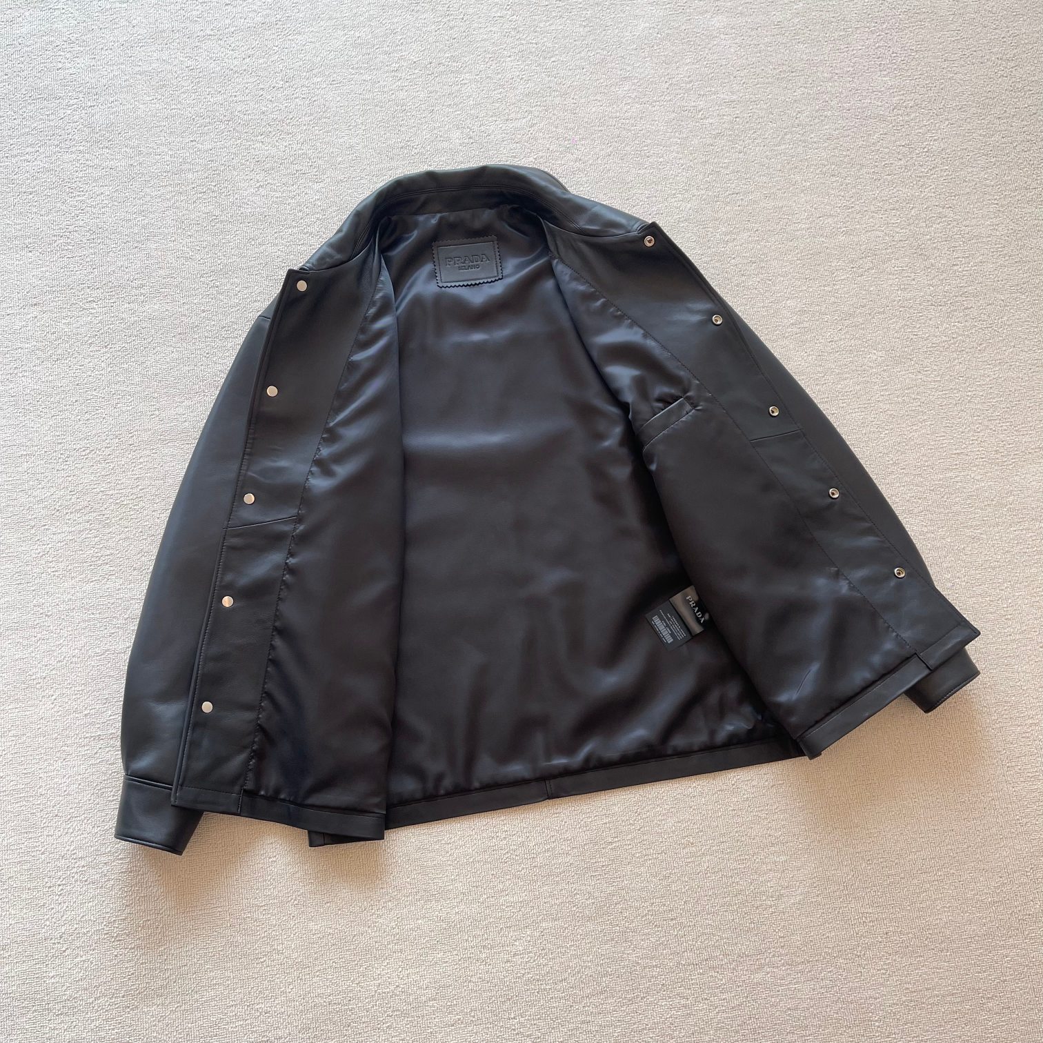 Prada Lambskin Leather Jacket Shirt with Triangle Logo - New 24SS 4 a1725263222847 4653