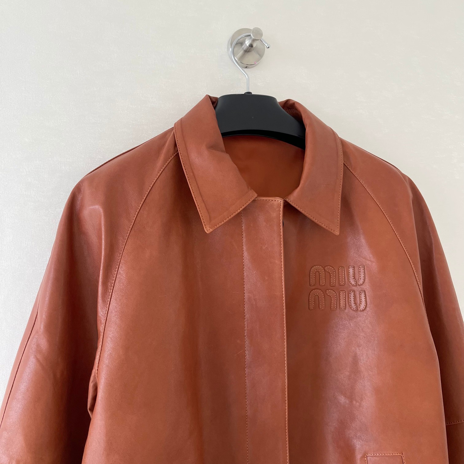 Miu Miu Style Vintage Brown Leather Jacket - Natural Lambskin, Unisex 4 a1725270714246 8382