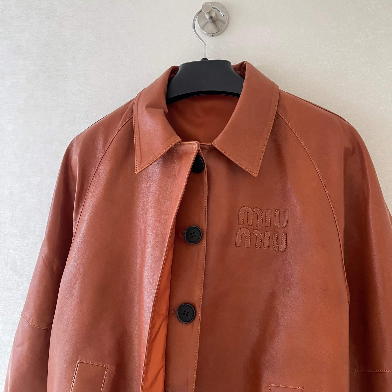 Miu Miu Style Vintage Brown Leather Jacket - Natural Lambskin, Unisex 5 a1725270714465 6542