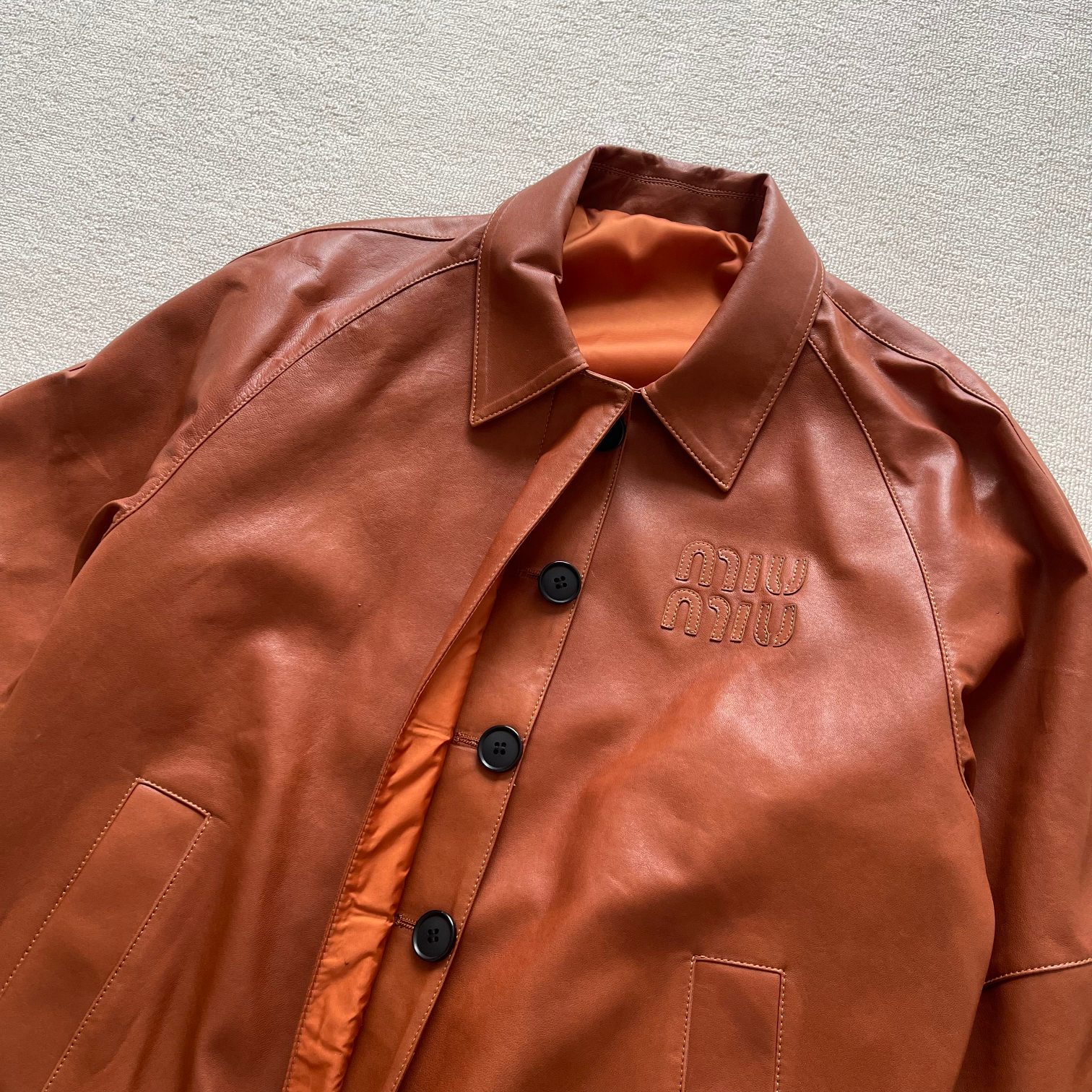Miu Miu Inspired Vintage Brown Leather Jacket - Unisex Style 4 a1725270773620 5026