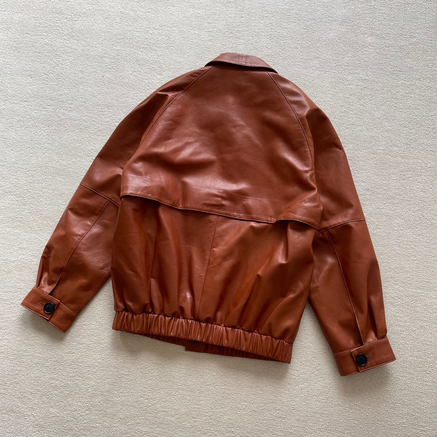 Miu Miu Inspired Vintage Brown Leather Jacket - Unisex Style 3 a1725270773678 3013