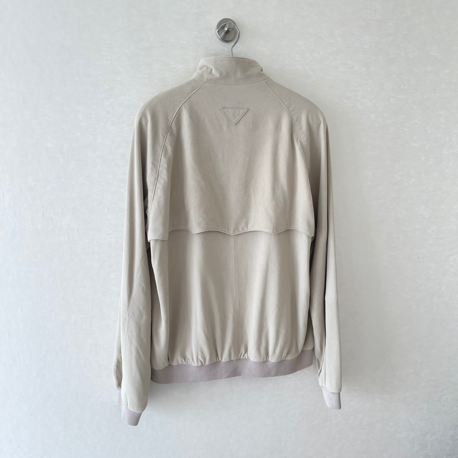 PRADA Suede Leather Harrington Jacket - Slate Gray, FW24 Collection 4 a1725271401406 2340