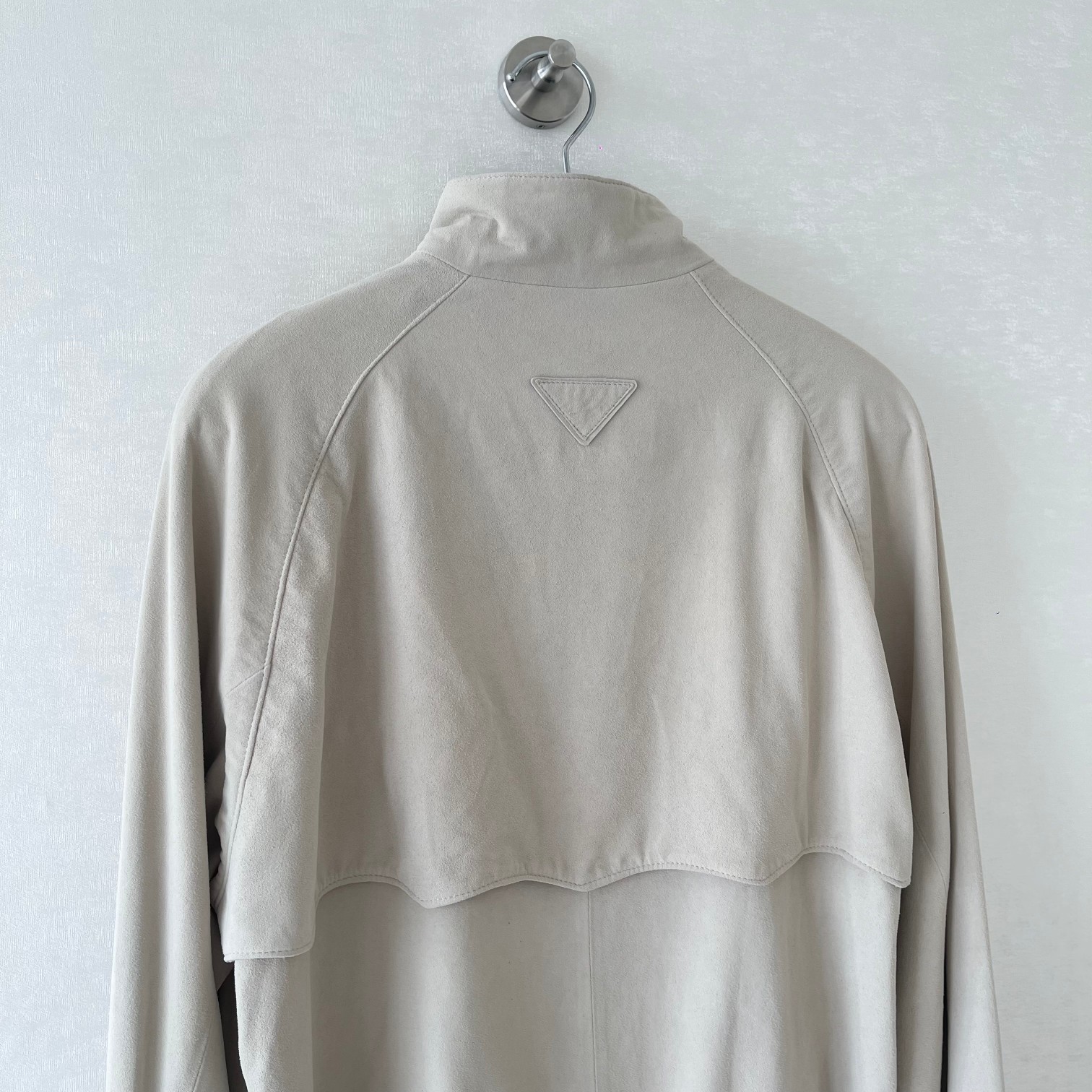 PRADA Suede Leather Harrington Jacket - Slate Gray, FW24 Collection 7 a1725271401410 1602