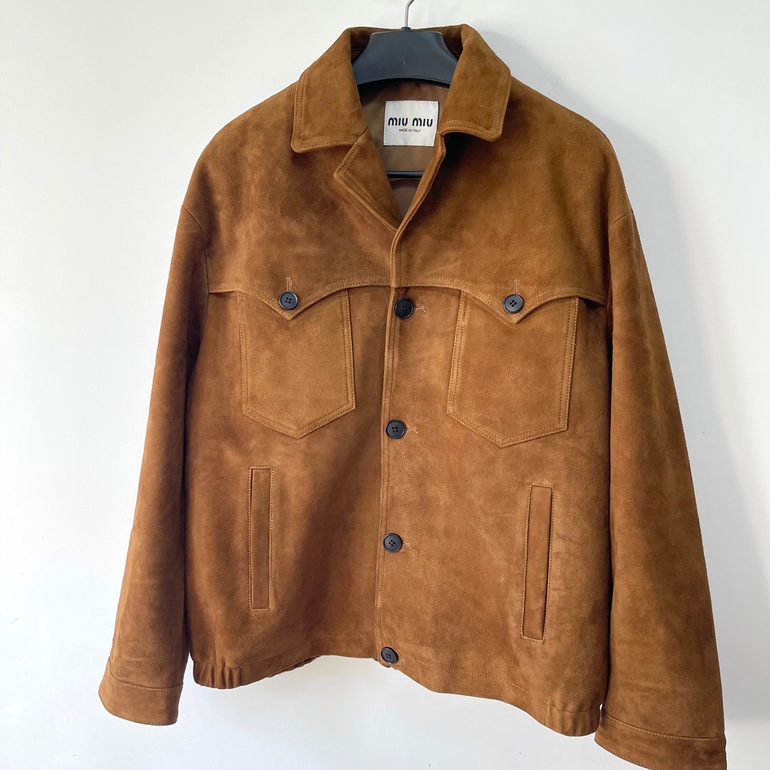 Miu Miu Vintage Brown Leather Jacket - Lamb Suede, Melaleuca Style 5 a1727515722466 5583
