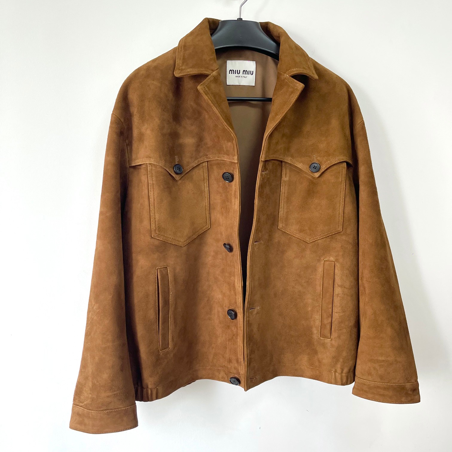 Miu Miu Vintage Brown Leather Jacket - Lamb Suede, Melaleuca Style 3 a1727515722474 6713