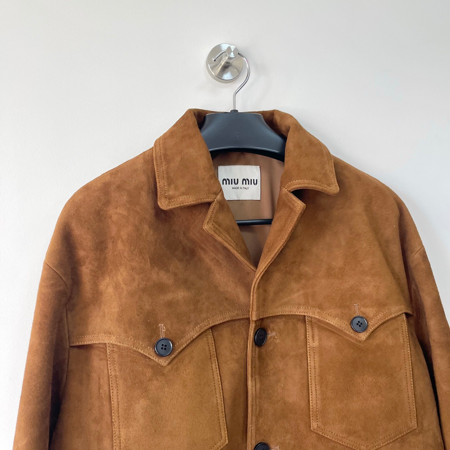 Miu Miu Vintage Brown Leather Jacket - Lamb Suede, Melaleuca Style 6 a1727515722675 6761