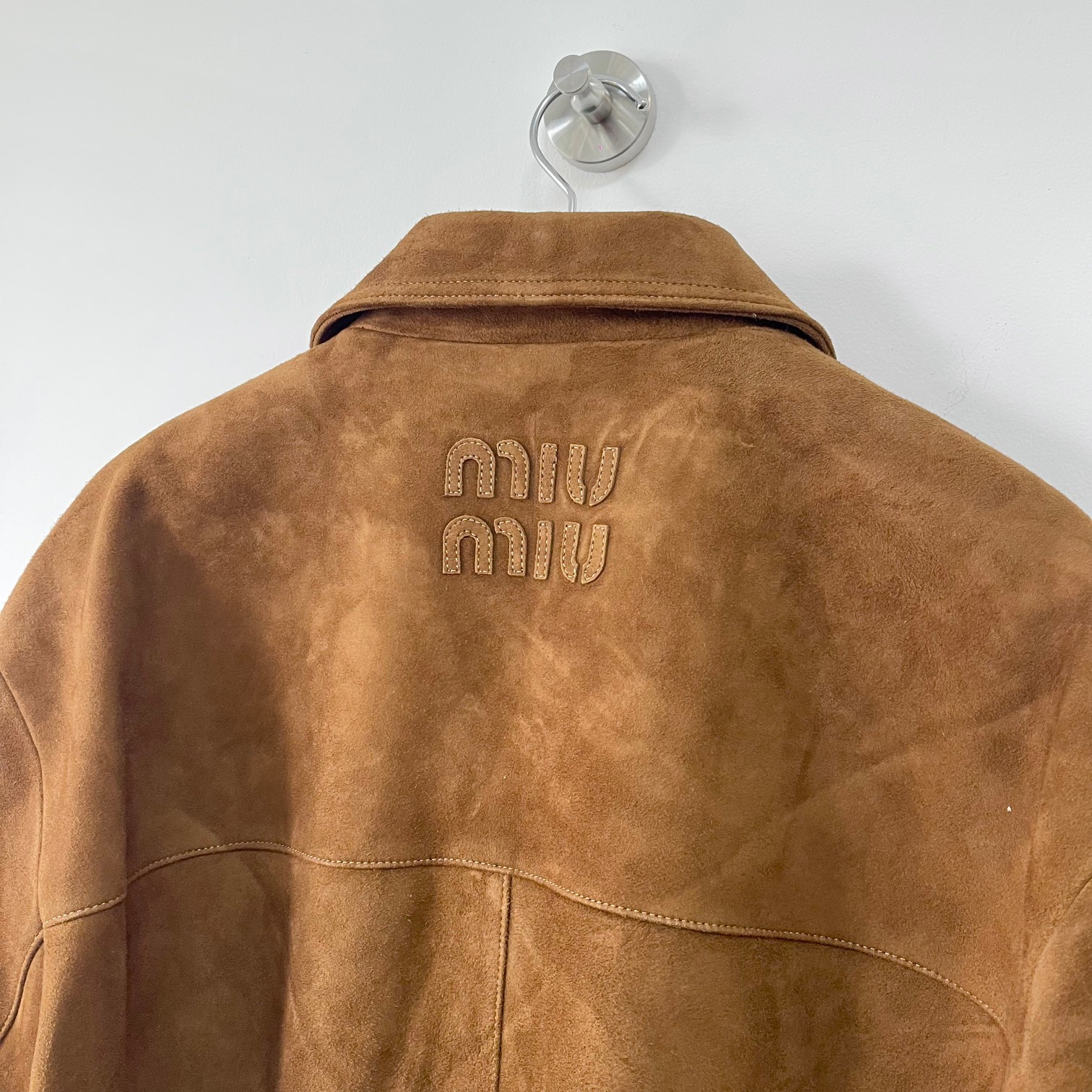 Miu Miu Vintage Brown Leather Jacket - Lamb Suede, Melaleuca Style 7 a1727515722728 0622
