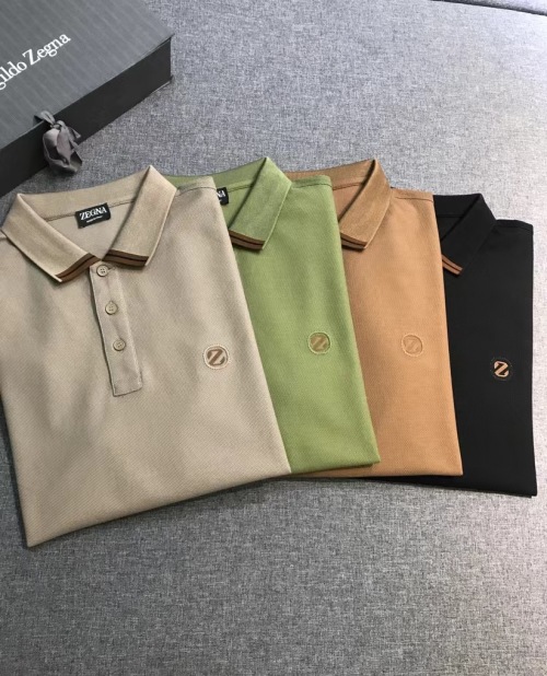 Zegna Men's Business Casual Pima Cotton Short Sleeve Polo Shirt 1 Zegna Men's Business Casual Pima Cotton Short Sleeve Polo Shirt