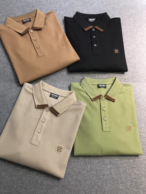 Zegna Men's Casual Cotton Polo Shirt Short Sleeve Business Style 1 Zegna Men's Casual Cotton Polo Shirt Short Sleeve Business Style