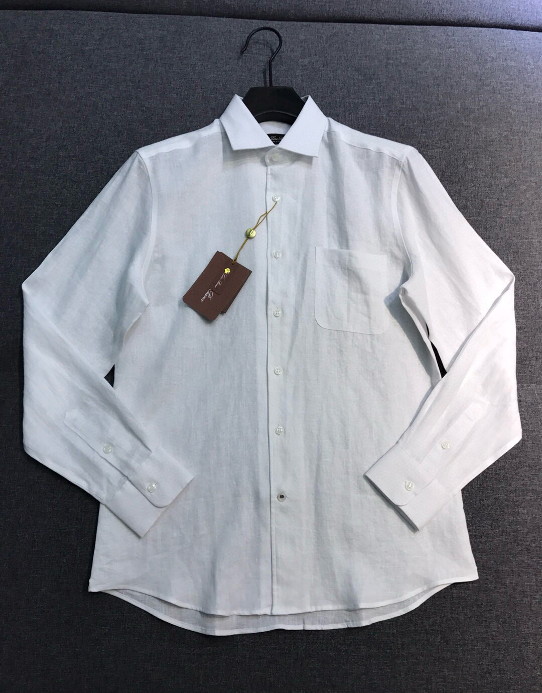 【新品-Loro piana家族男士高端时装款老钱风纯亚麻长袖衬衫，贸易公司渠道臻品，系出名门，纯正血统
